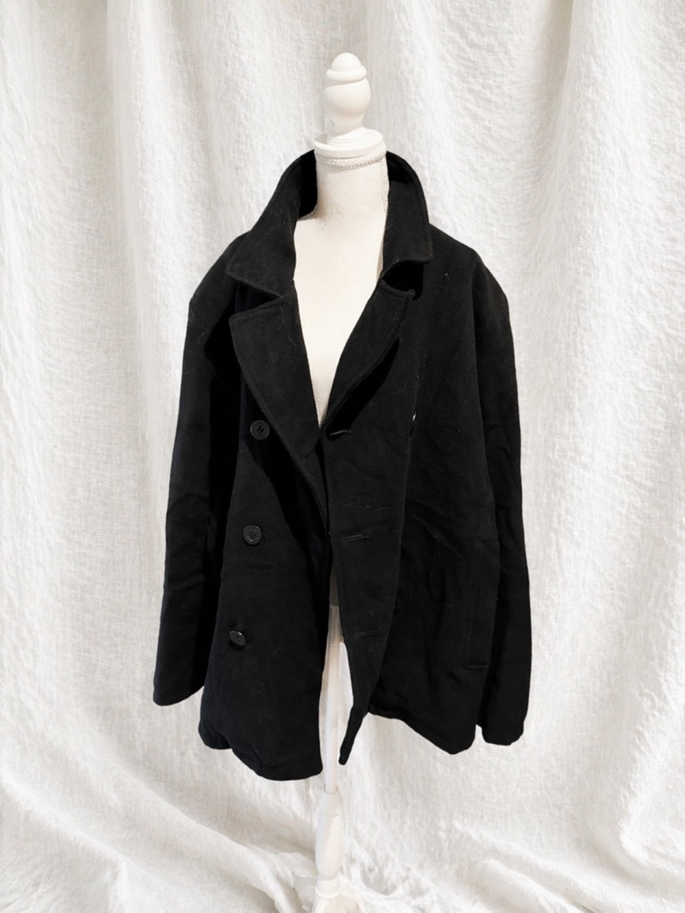 Guess Classic Black Peacoat Jacket - Women's